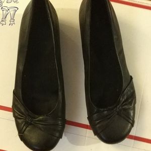 Black Flats with a slight heel size 10